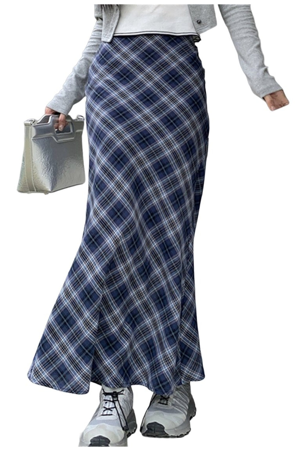 Y2k Summer Plaid Mermaid Long Skirt