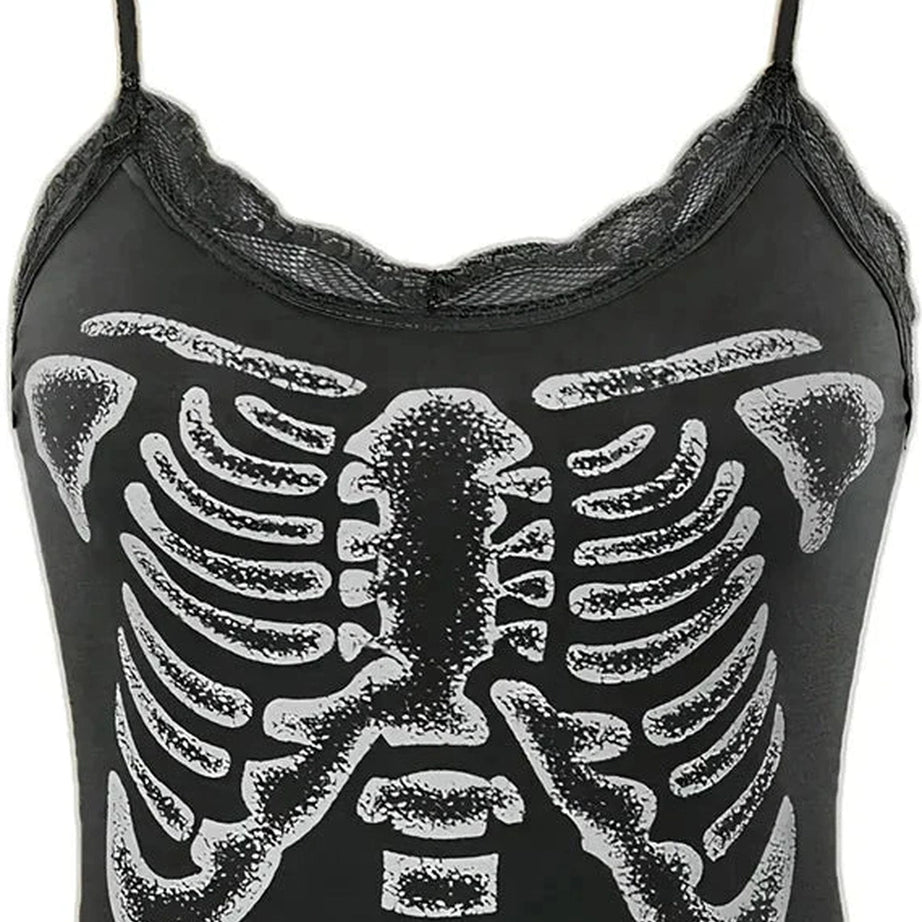 Y2k Summer Skull Print Top