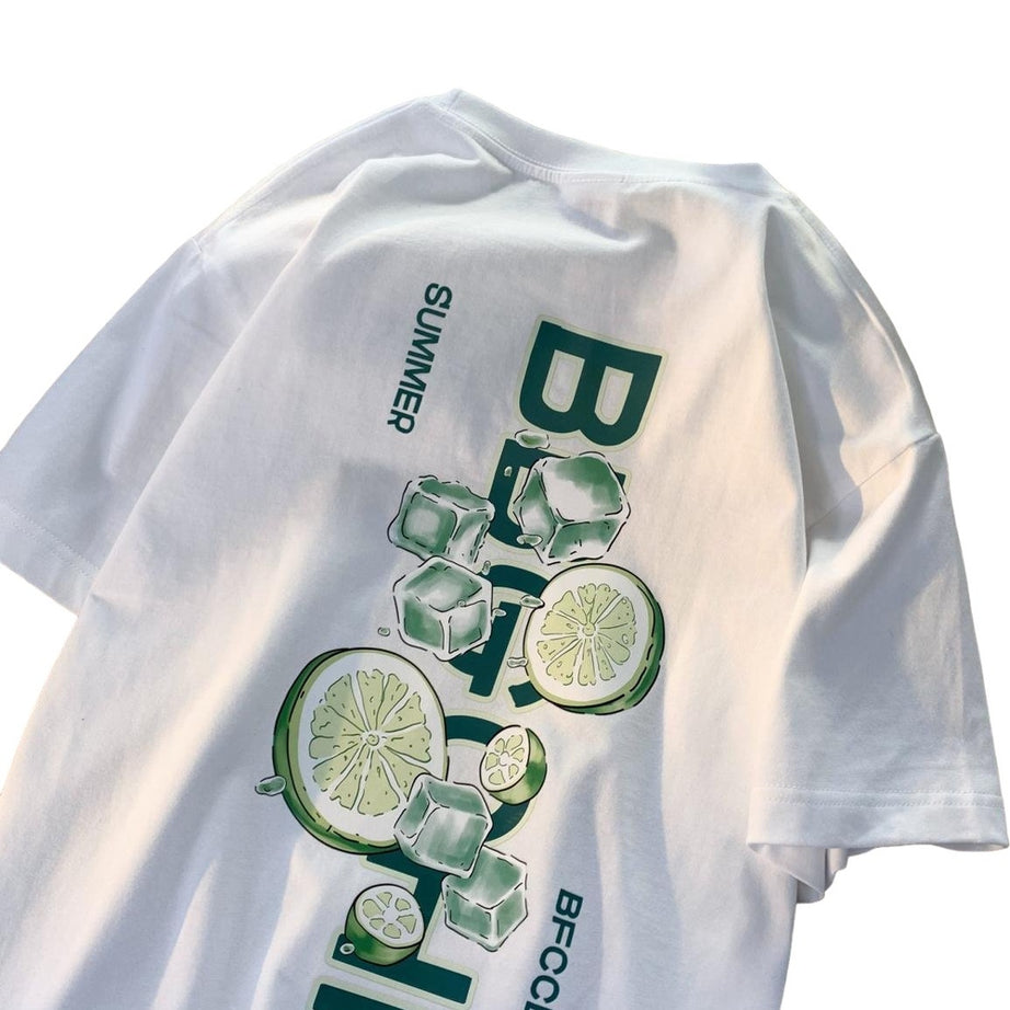 Y2k Summer T-shirt with Lime Print