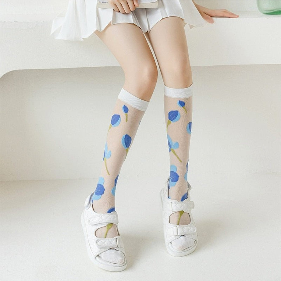 Y2k Summer Ultra-thin Nylon Long Socks