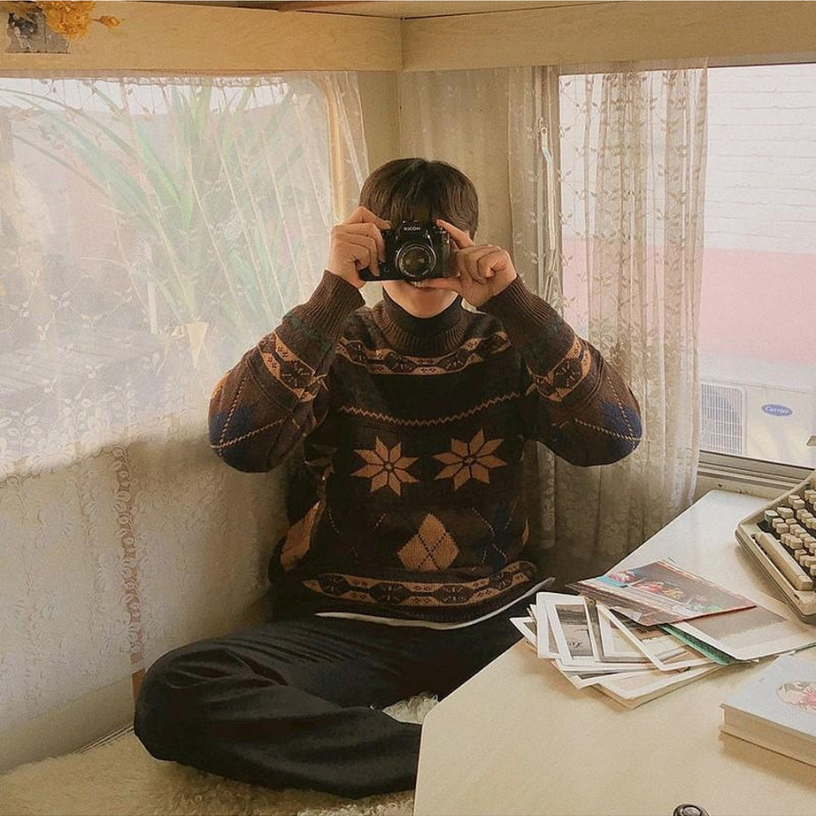 Y2k Sweater Autumn Winter Indie Folk