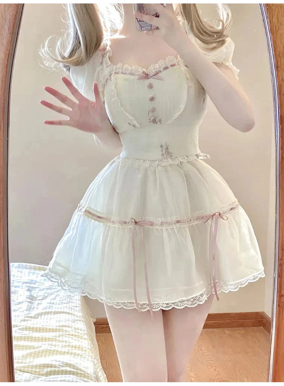 Y2k Sweet 2-Piece Summer Dress Set