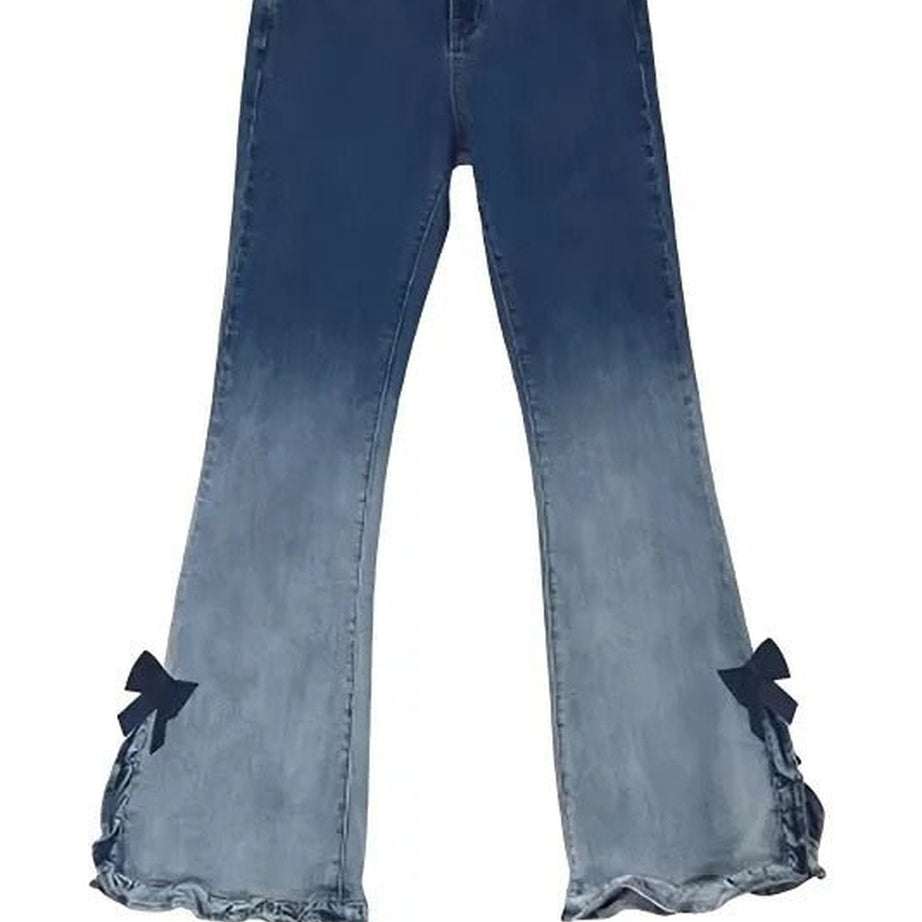 Y2k Sweet Bow Flare Jeans