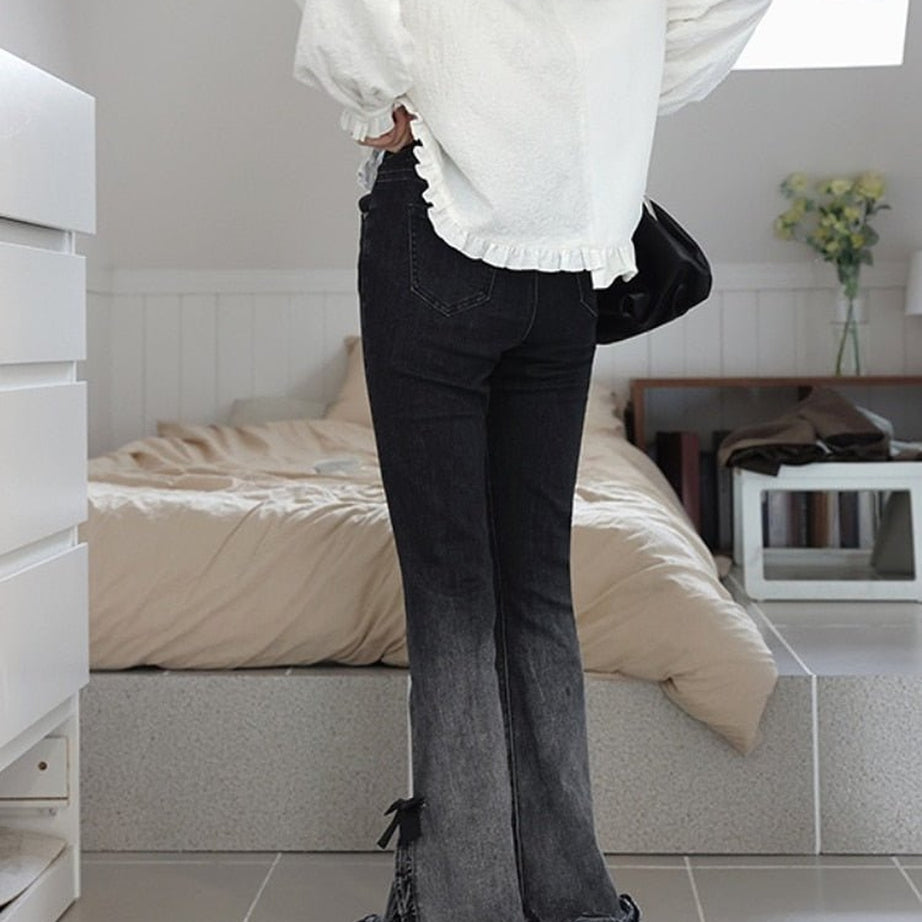 Y2k Sweet Bow Flare Jeans