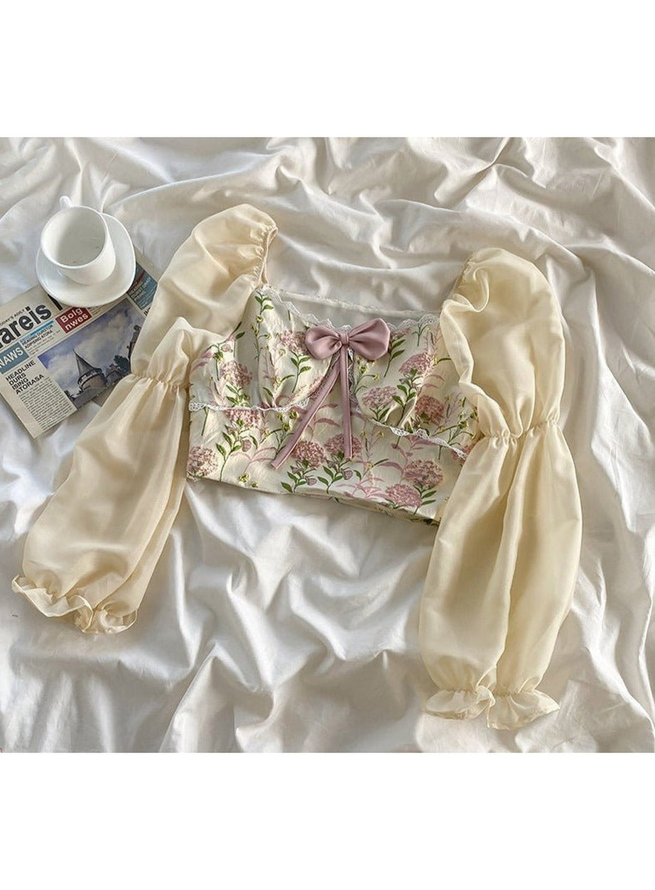 Y2k Sweet Elegant Skirt & Blouse Set