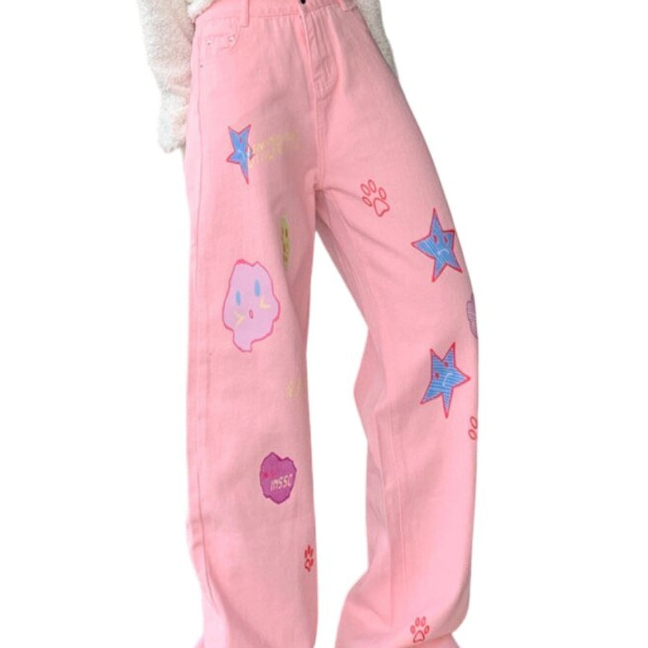 Y2k Sweet Embroidery Jeans