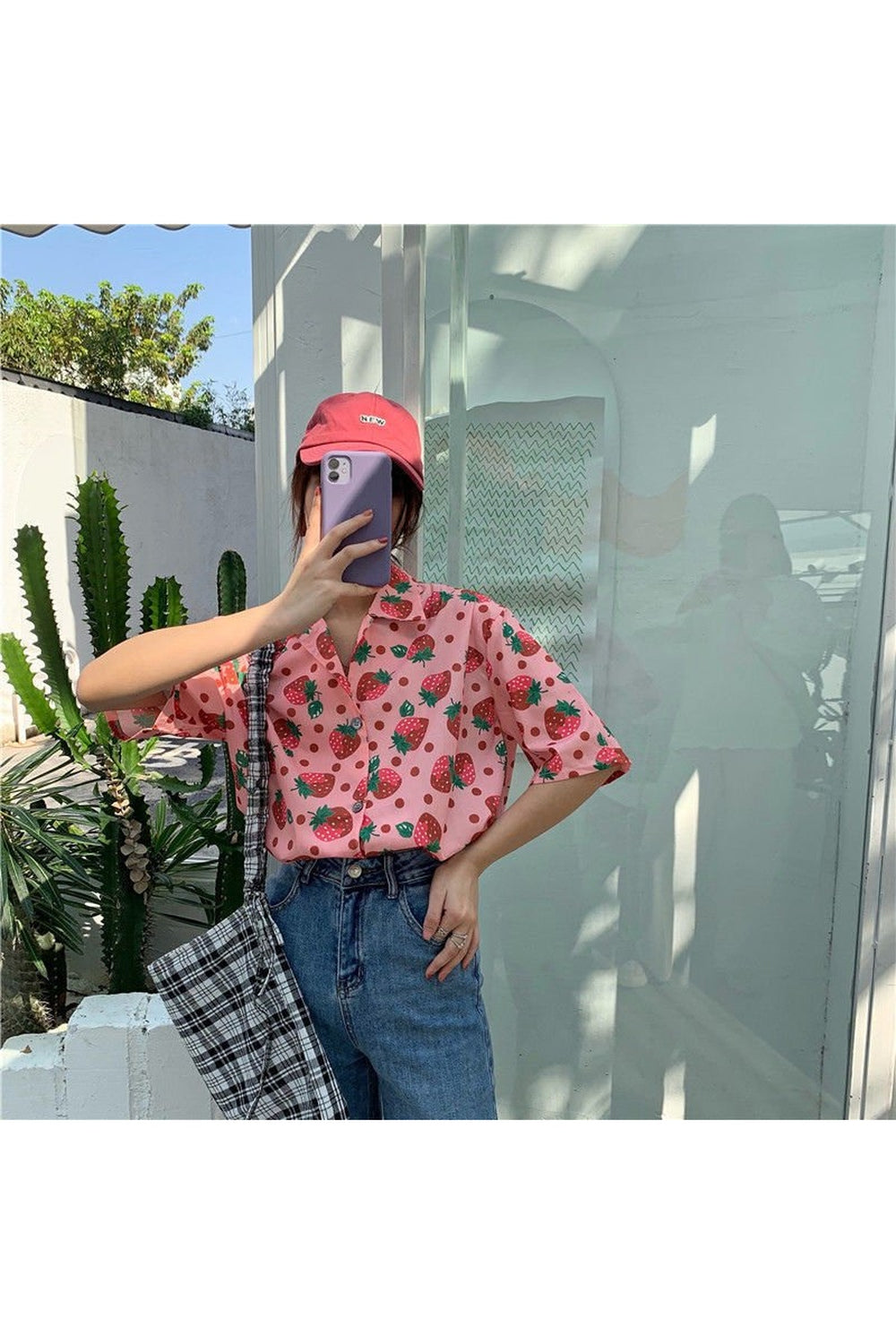 Y2k Sweet Korean Print Shirt