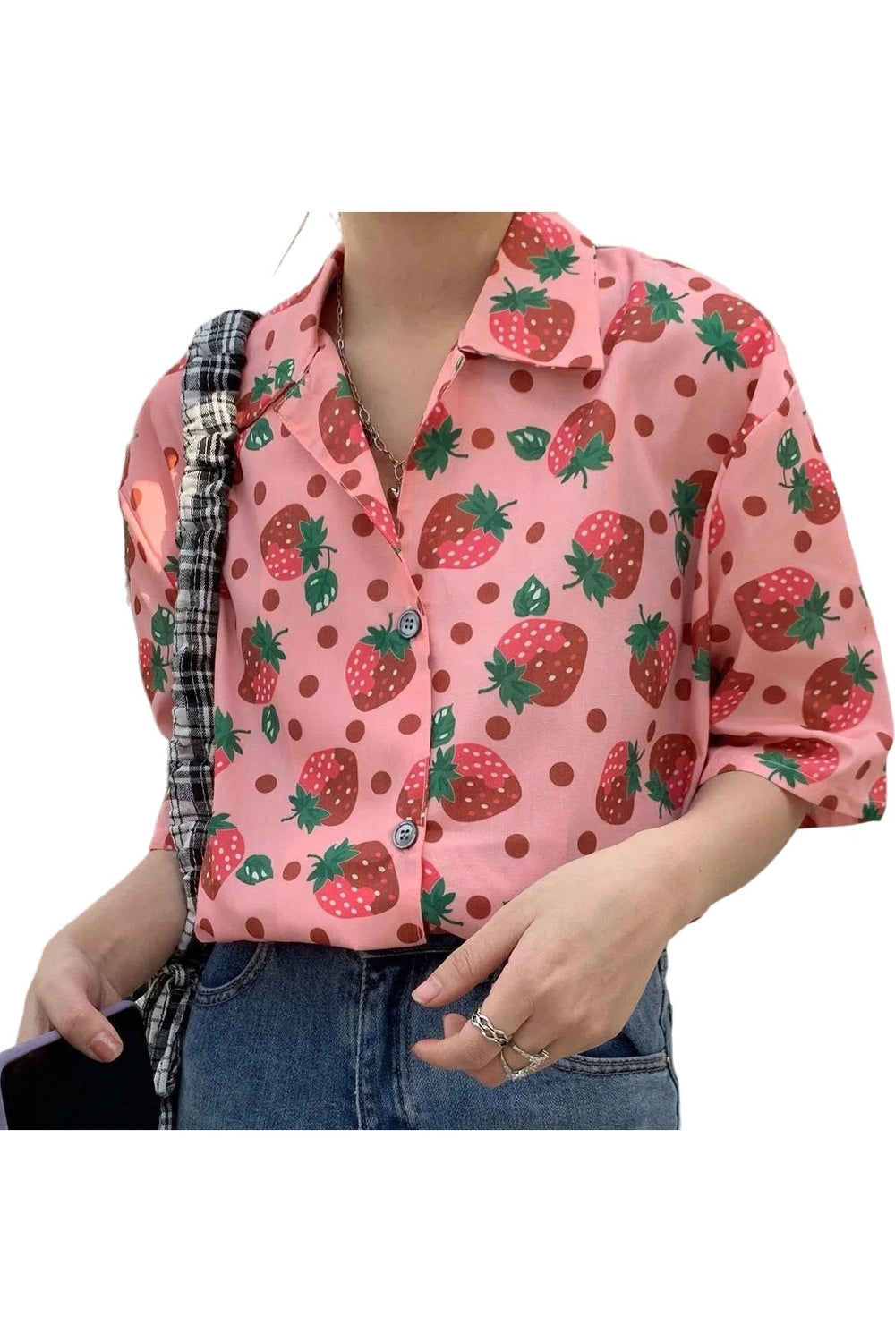 Y2k Sweet Korean Print Shirt