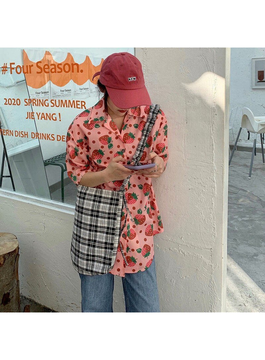 Y2k Sweet Korean Print Shirt