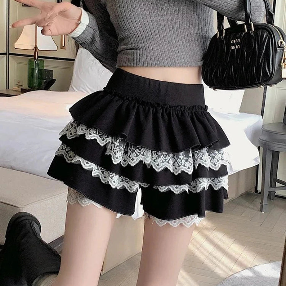 Y2k Kawaii Sweet Lace Mini Skirt