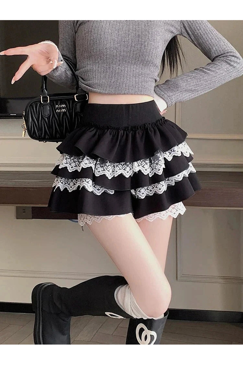 Y2k Kawaii Sweet Lace Mini Skirt