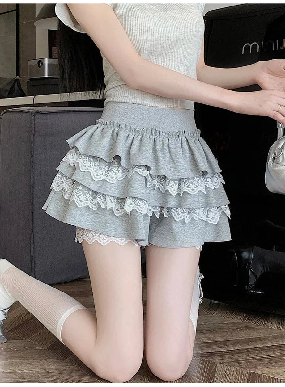 Y2k Kawaii Sweet Lace Mini Skirt