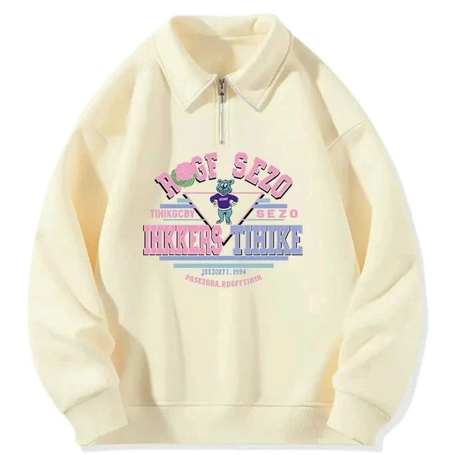 Y2k Sweet Letter Print Zipper Hoodie