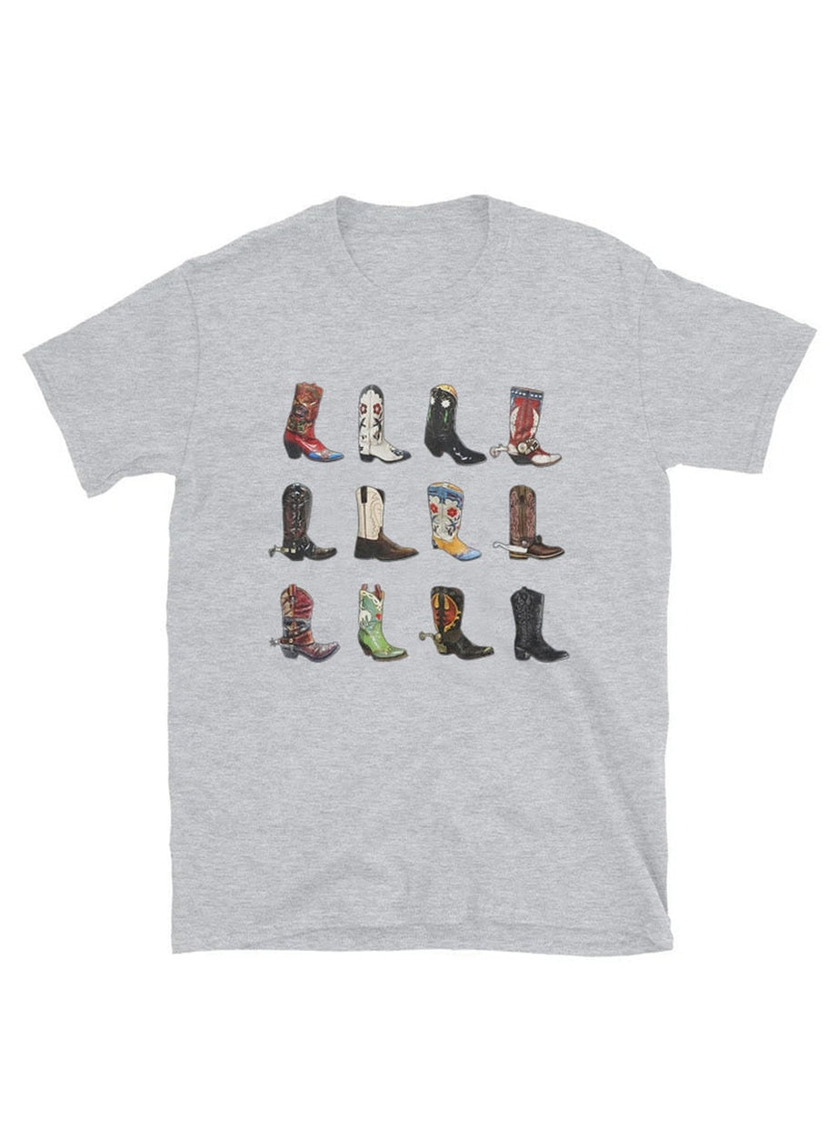 Y2k T-shirt with boots print