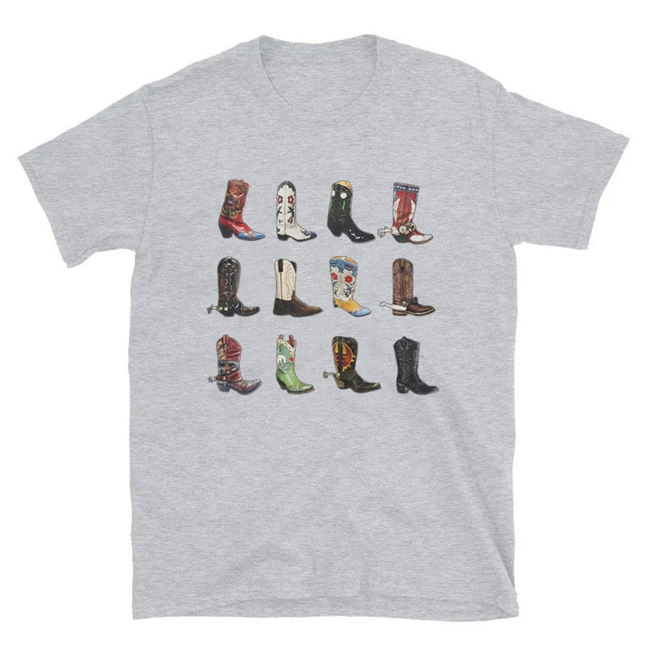 Y2k T-shirt with boots print