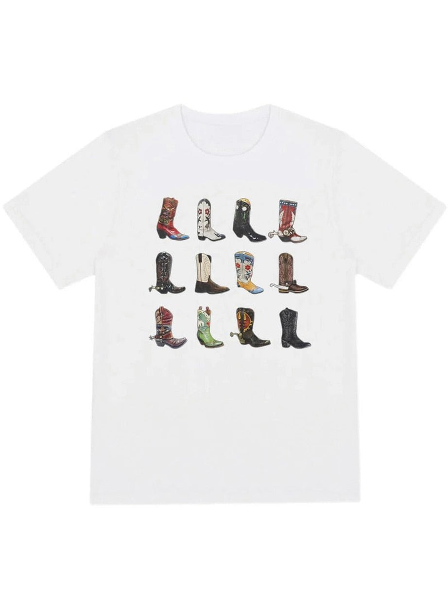 Y2k T-shirt with boots print