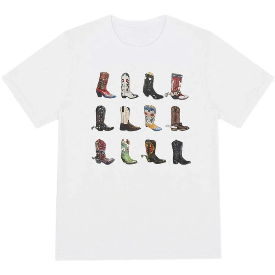 Y2k T-shirt with boots print