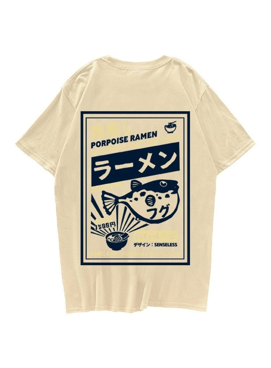 Y2k T-shirt with puffer fish print