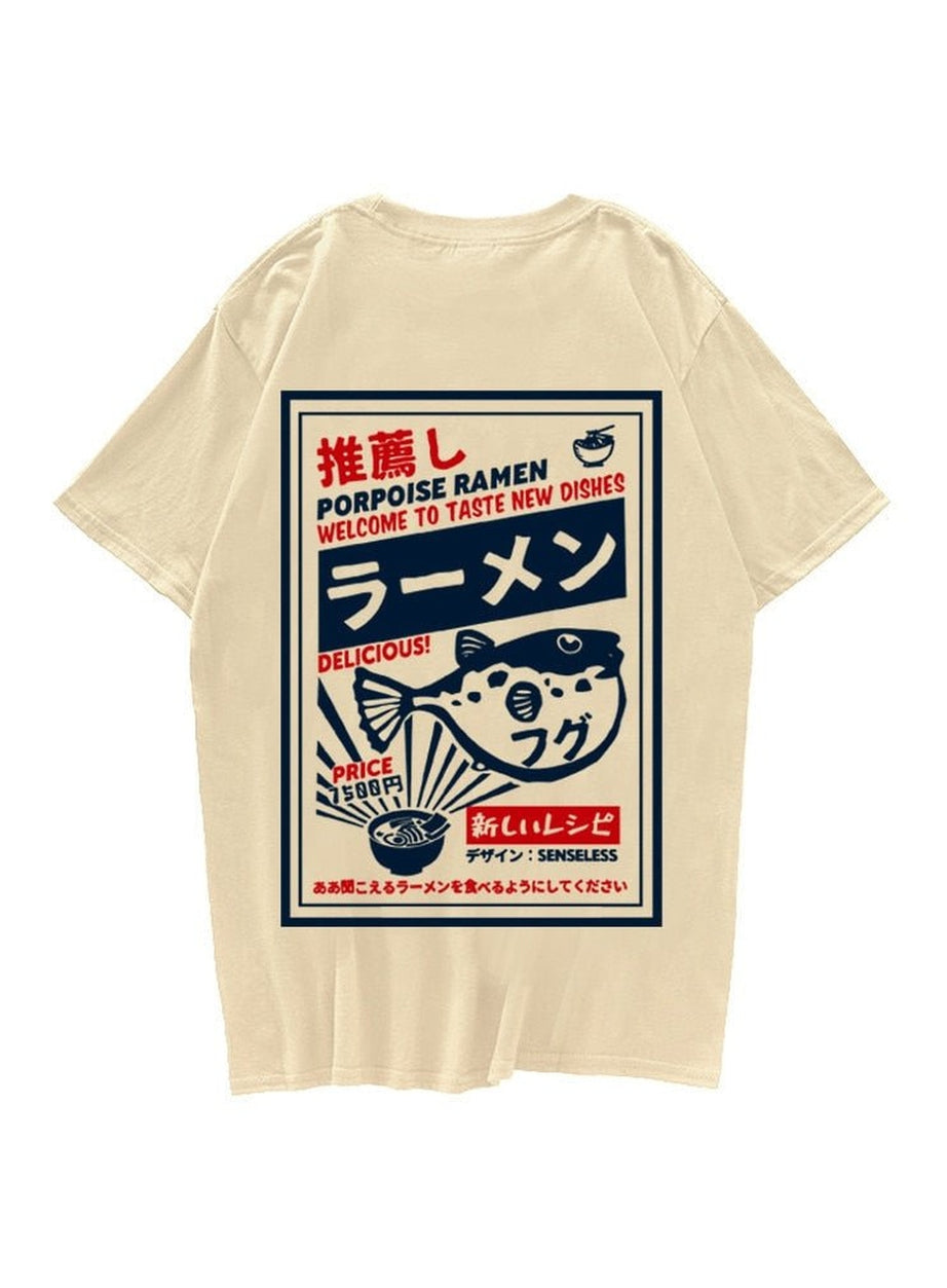 Y2k T-shirt with puffer fish print