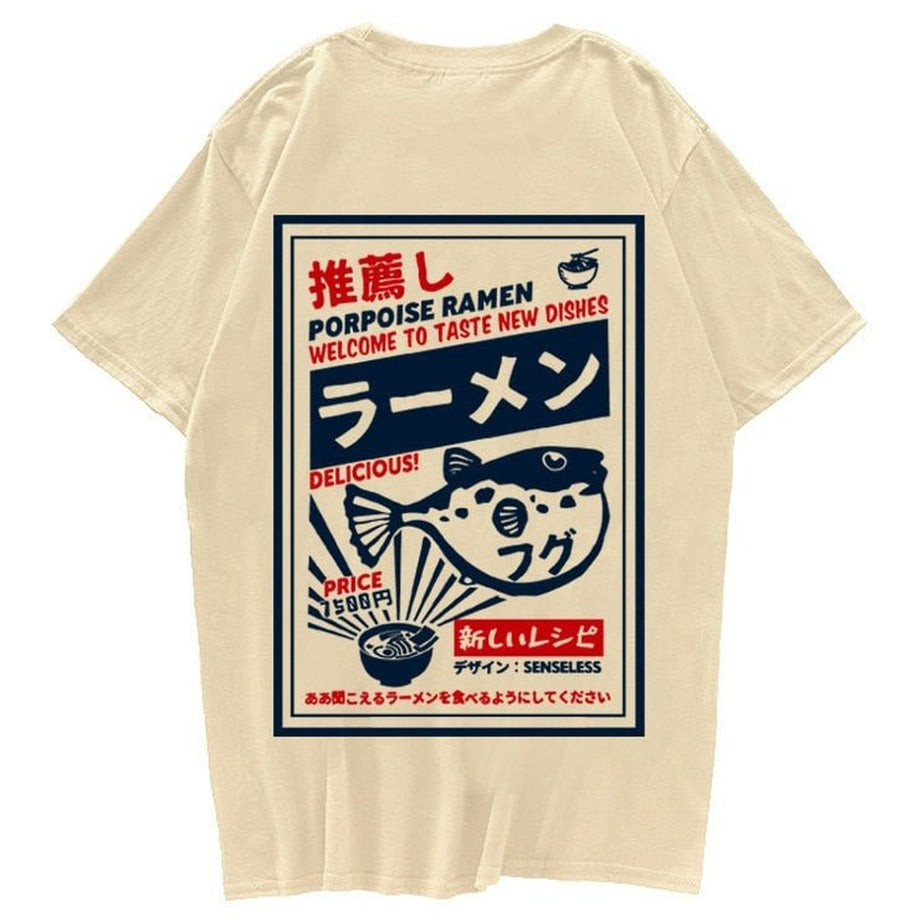 Y2k T-shirt with puffer fish print