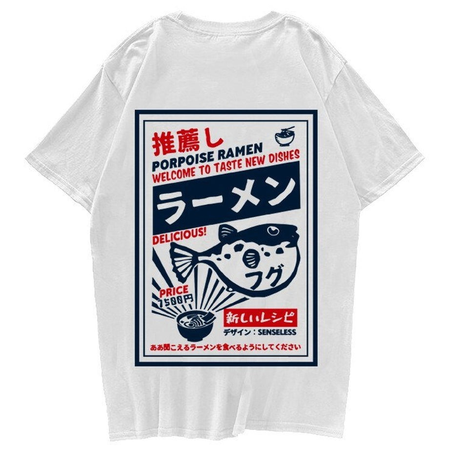 Y2k T-shirt with puffer fish print