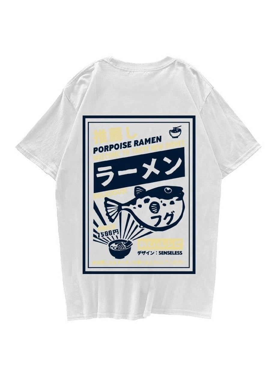 Y2k T-shirt with puffer fish print