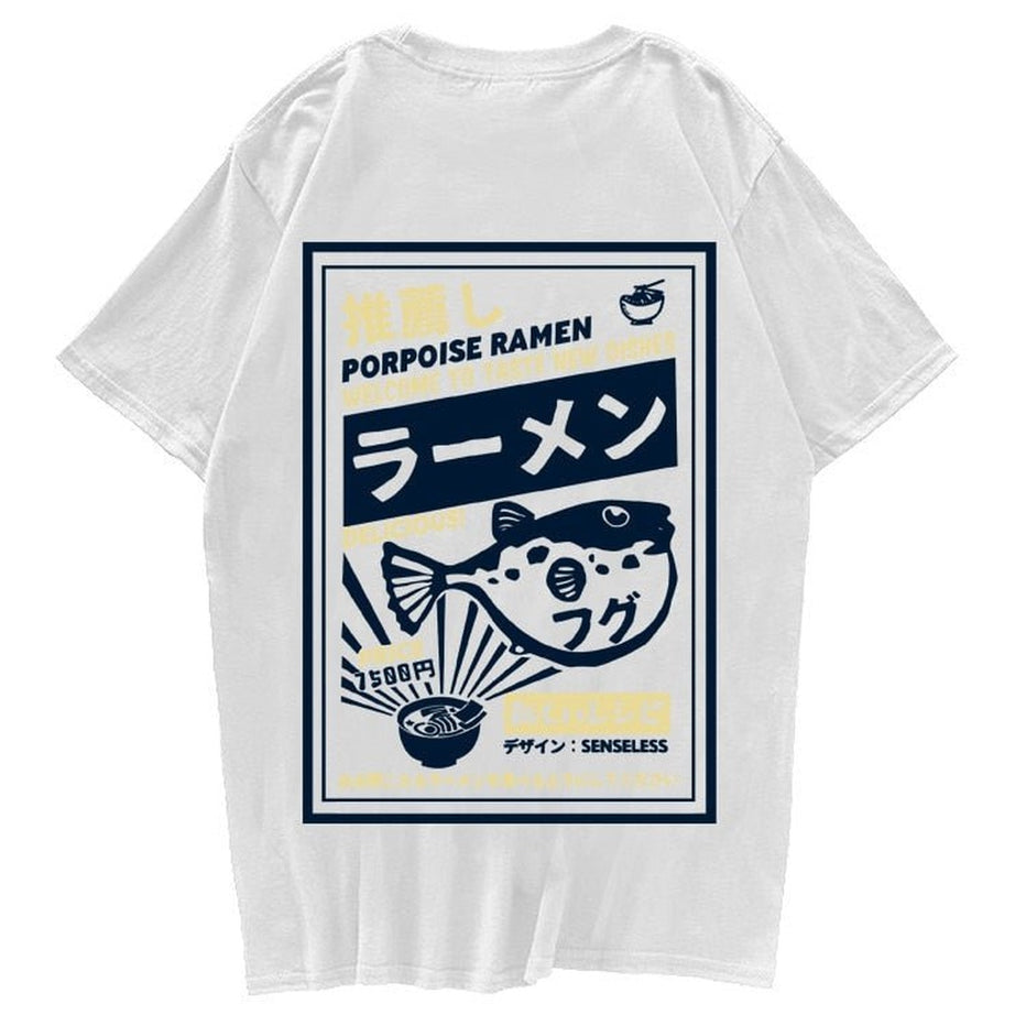 Y2k T-shirt with puffer fish print