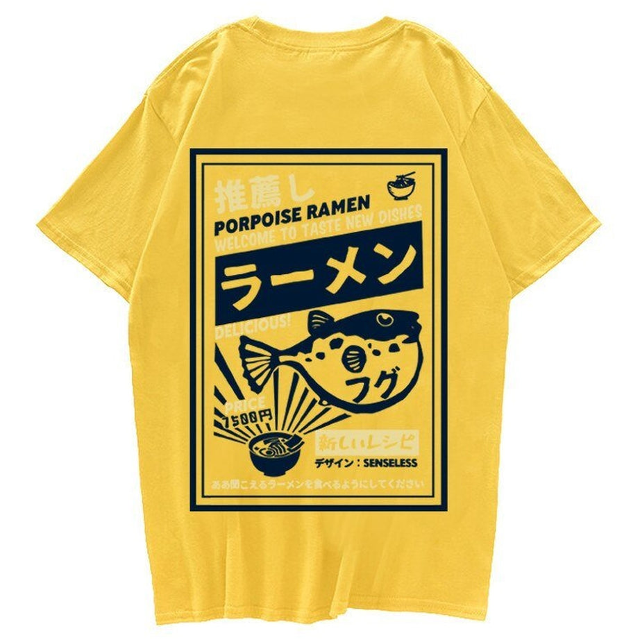 Y2k T-shirt with puffer fish print