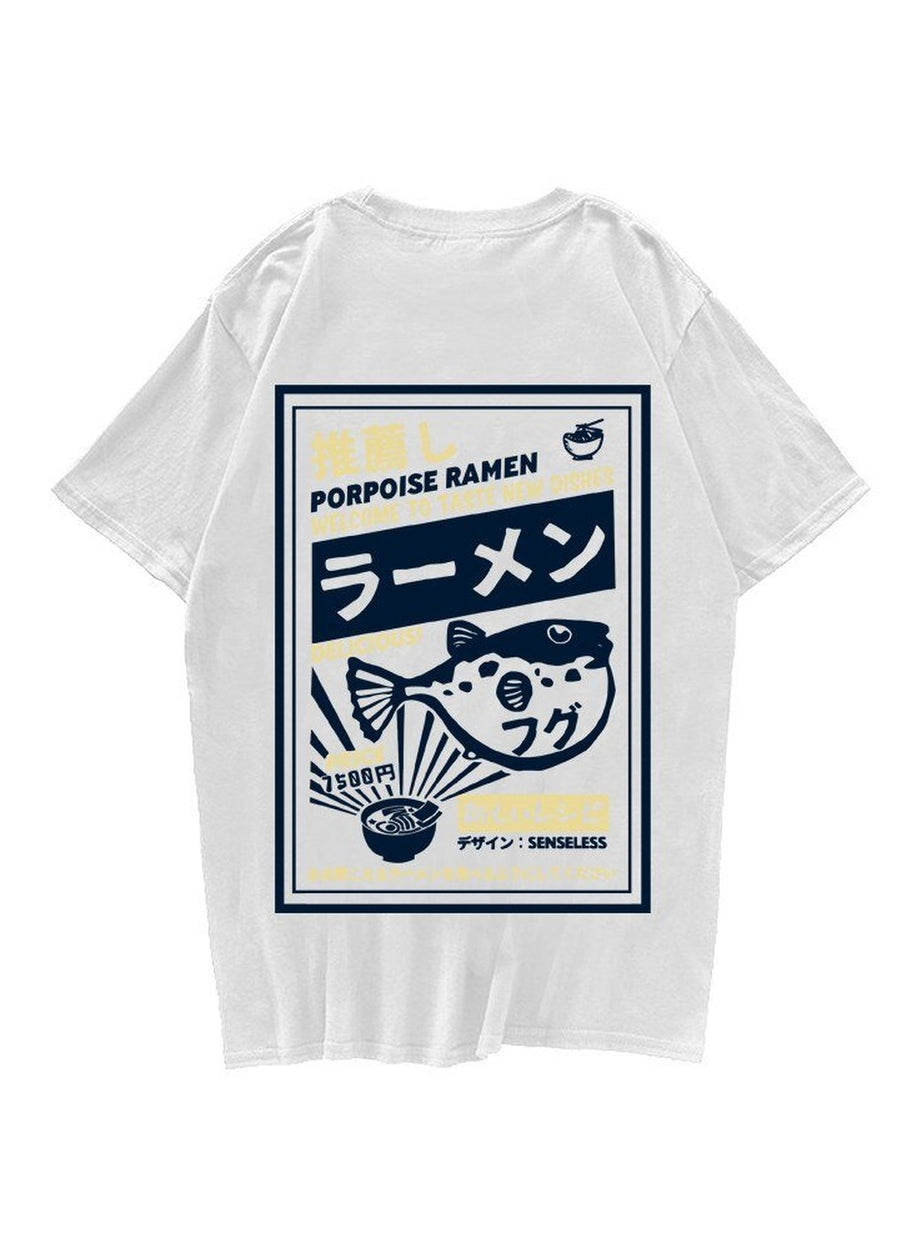 Y2k T-shirt with puffer fish print