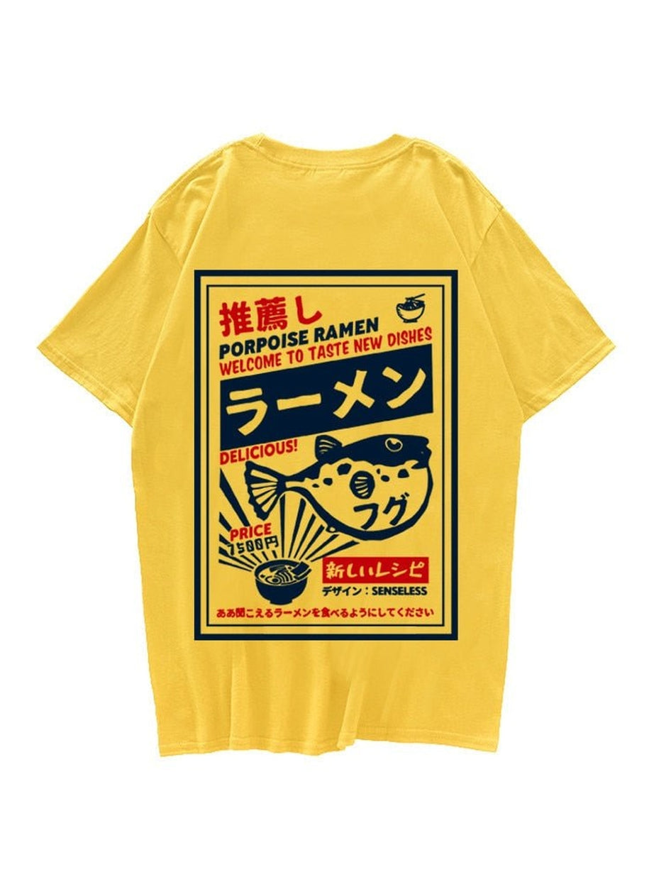 Y2k T-shirt with puffer fish print