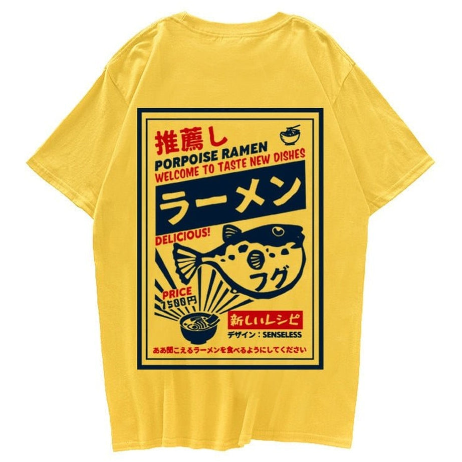 Y2k T-shirt with puffer fish print