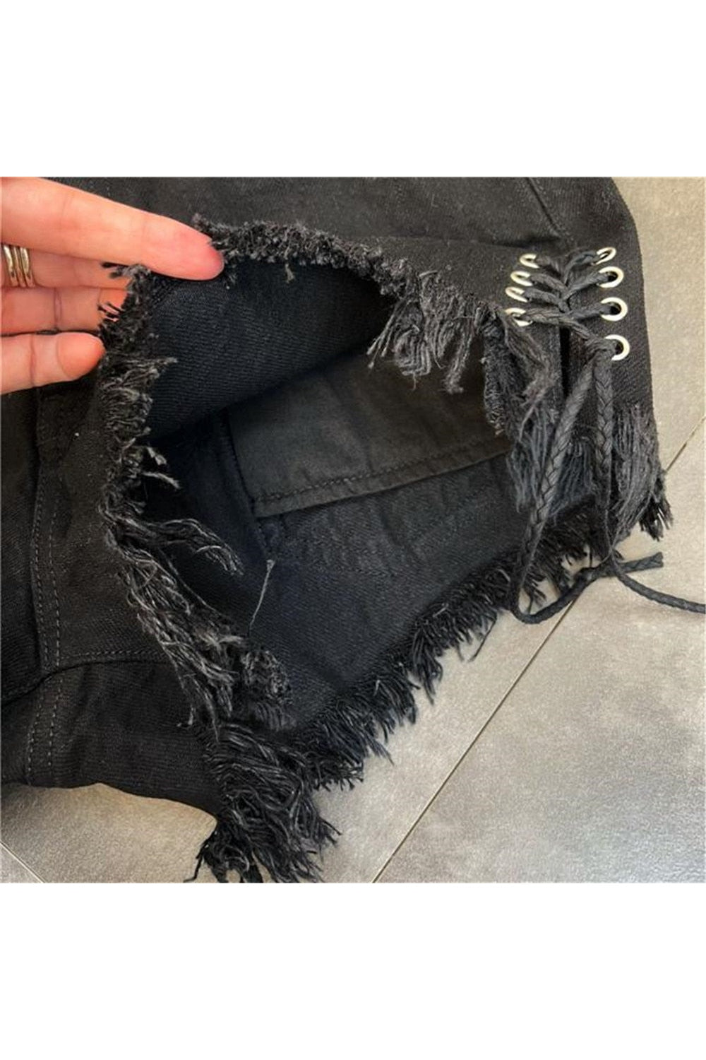 Y2k Tassel Fringe Denim Shorts