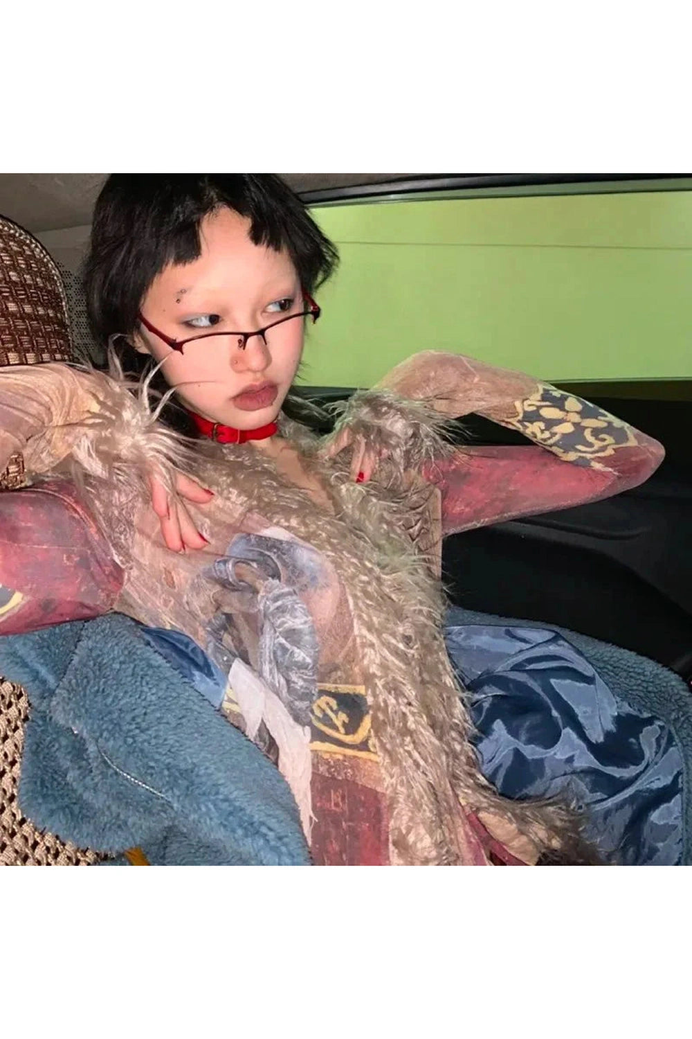 Y2k Tassel Mesh Grunge Irregular Shirt