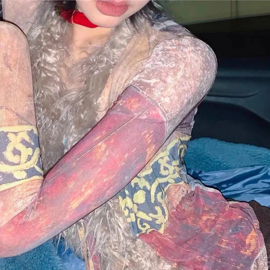 Y2k Tassel Mesh Grunge Irregular Shirt