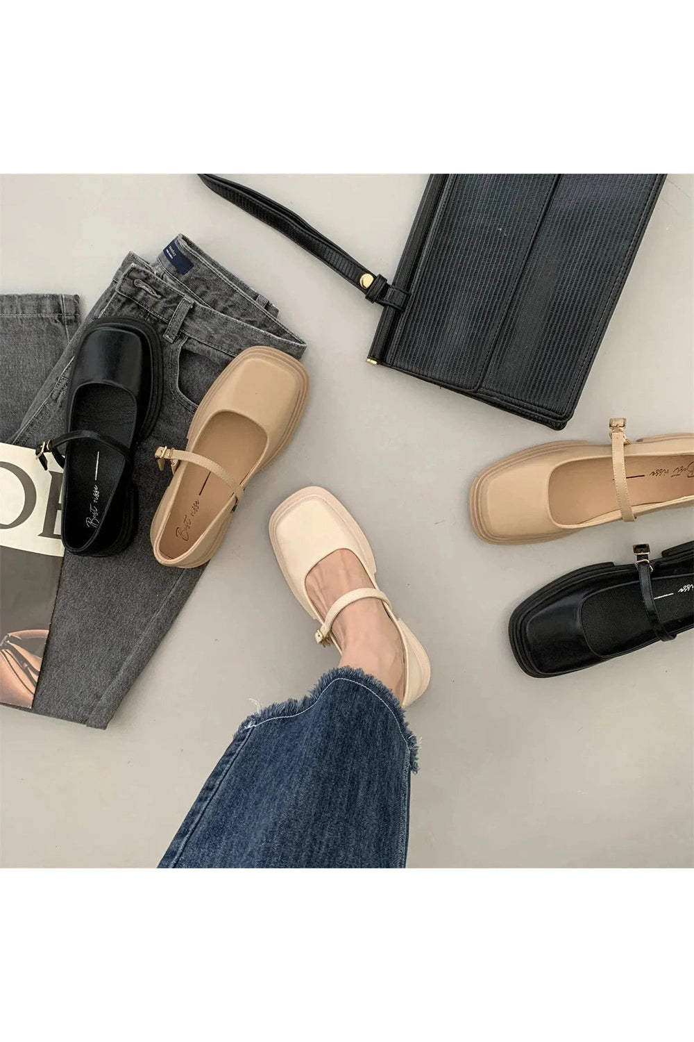 Y2k Thick Heels Mary Jane Shoes