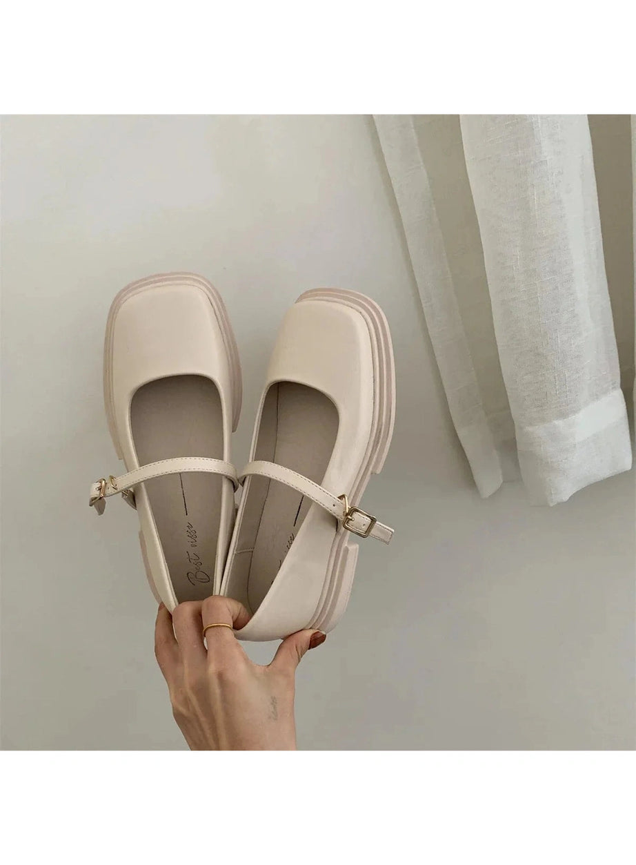 Y2k Thick Heels Mary Jane Shoes