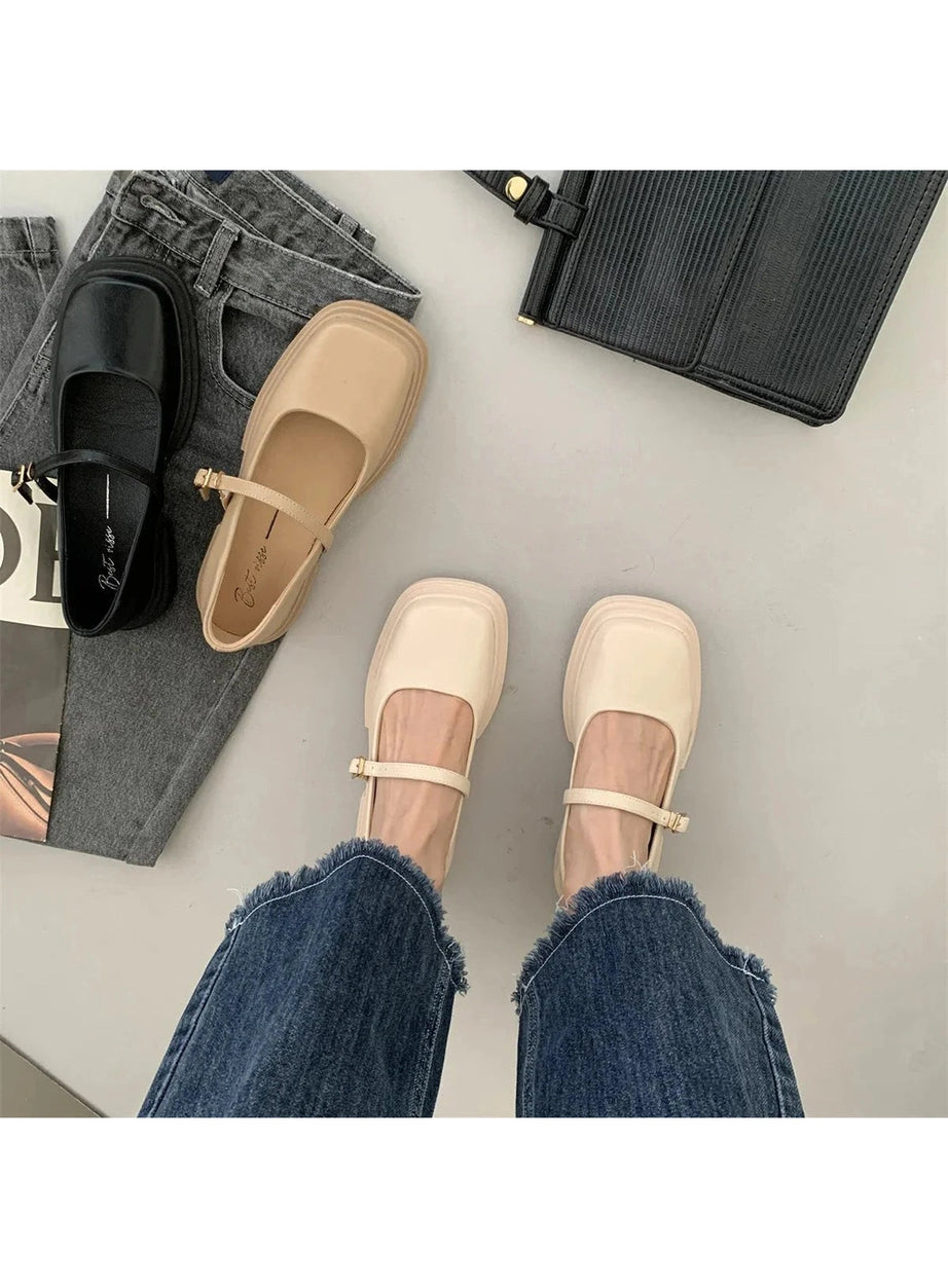 Y2k Thick Heels Mary Jane Shoes