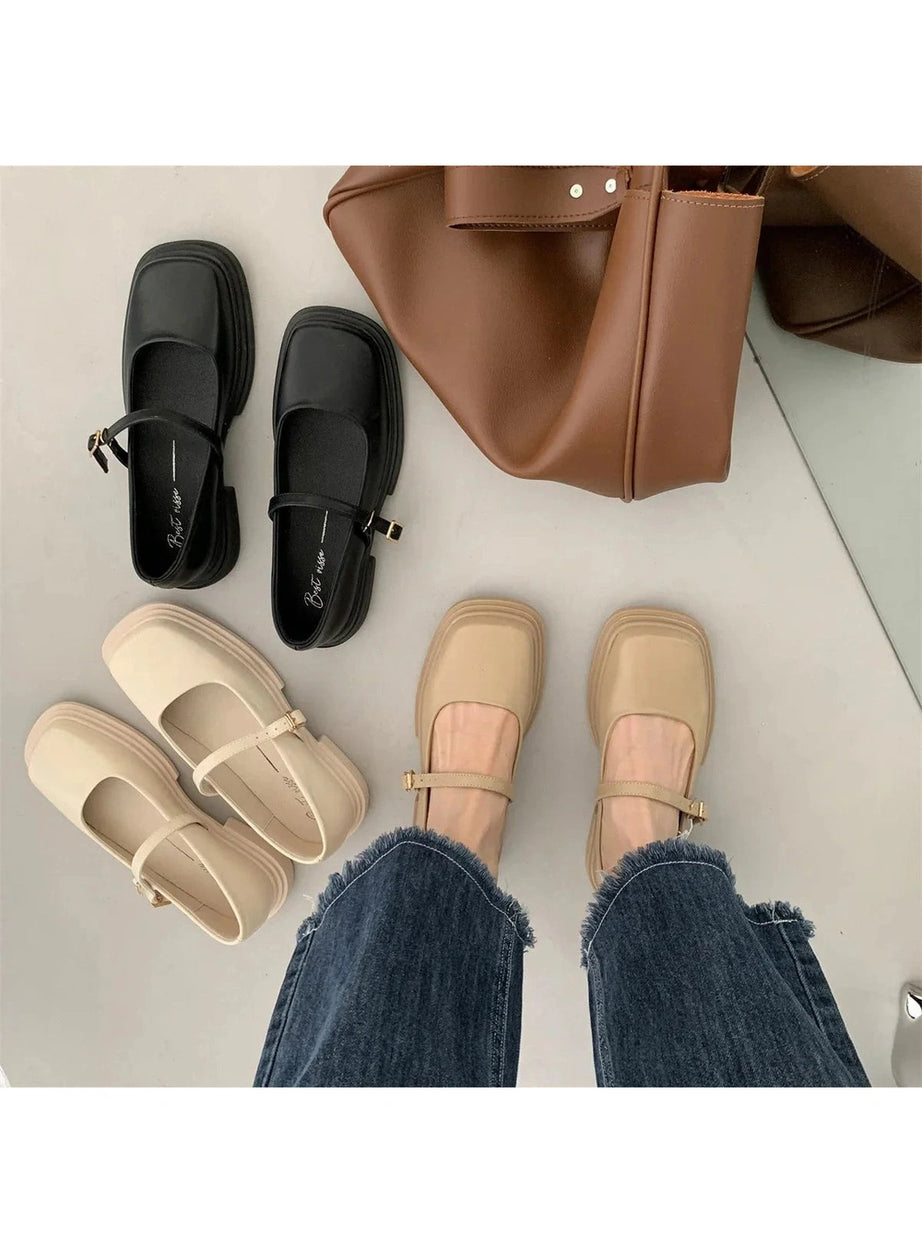Y2k Thick Heels Mary Jane Shoes