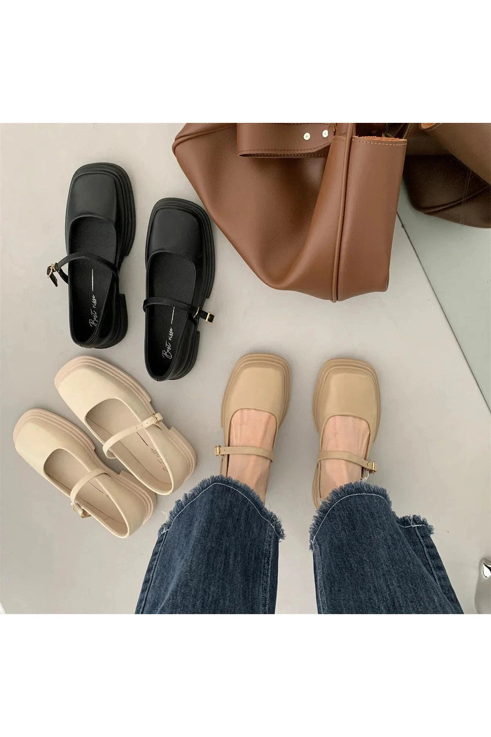 Y2k Thick Heels Mary Jane Shoes