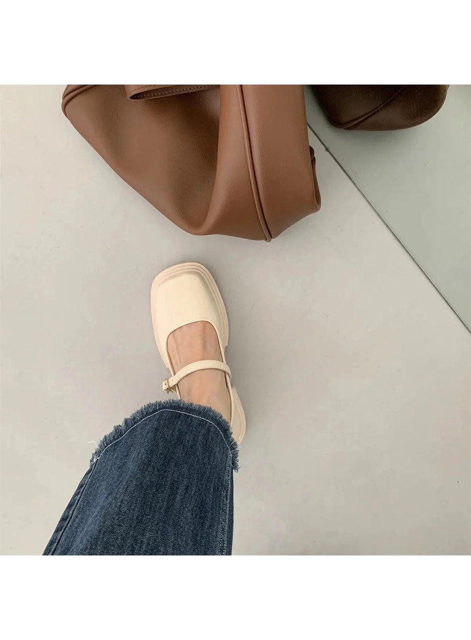 Y2k Thick Heels Mary Jane Shoes