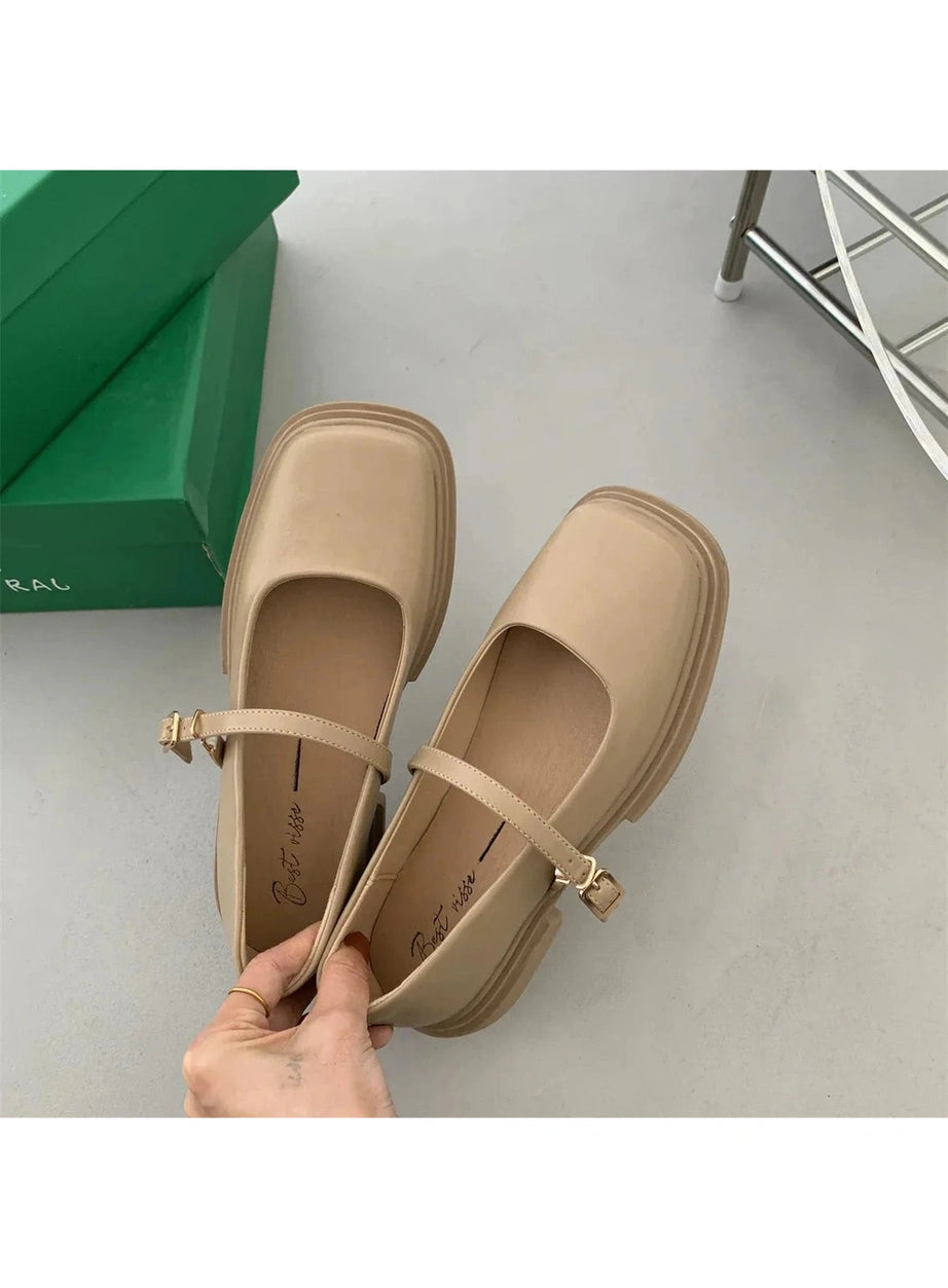 Y2k Thick Heels Mary Jane Shoes