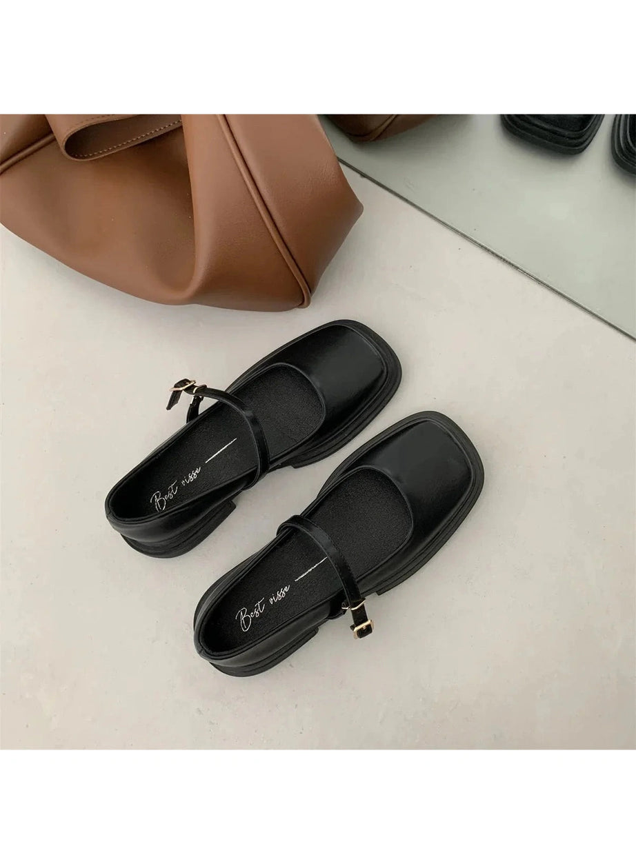 Y2k Thick Heels Mary Jane Shoes