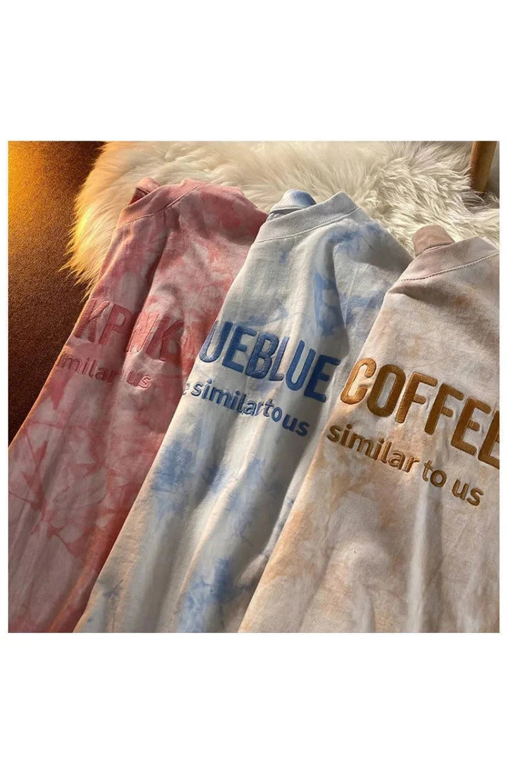 Y2k Tie-dye Embroidery Letter T-shirt