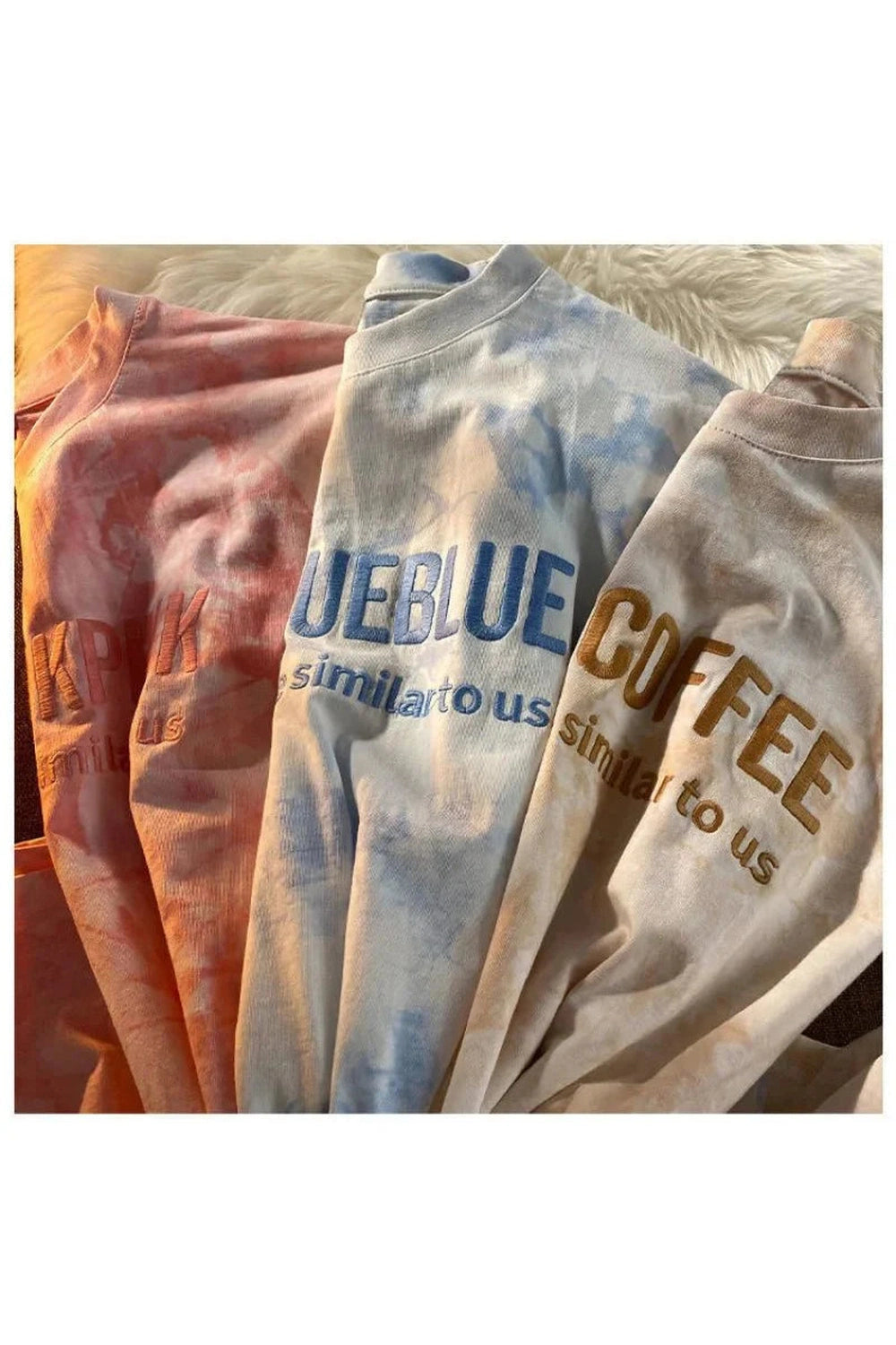 Y2k Tie-dye Embroidery Letter T-shirt