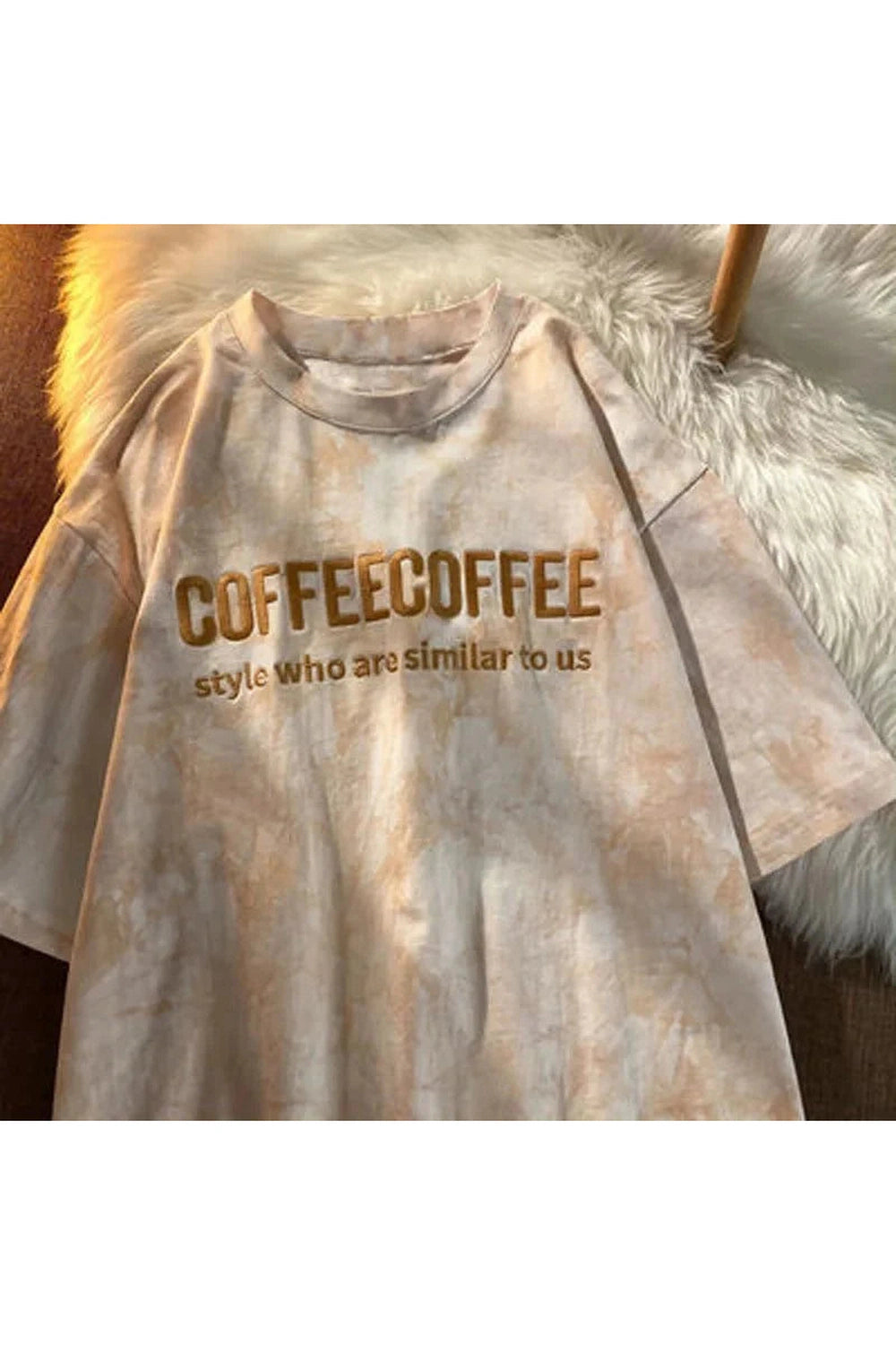 Y2k Tie-dye Embroidery Letter T-shirt