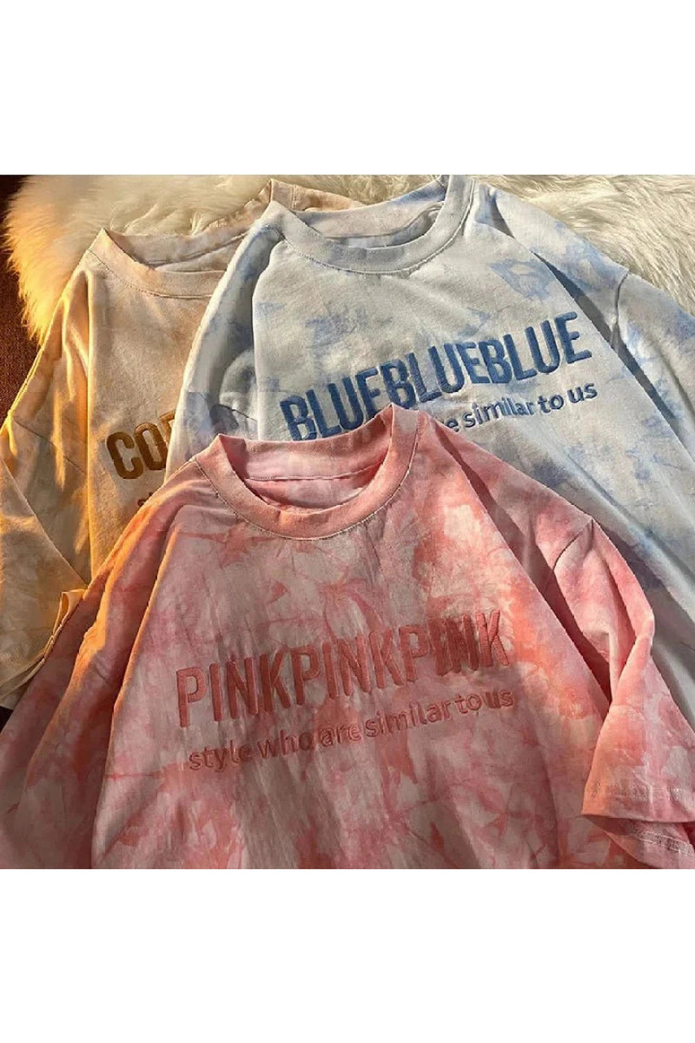 Y2k Tie-dye Embroidery Letter T-shirt