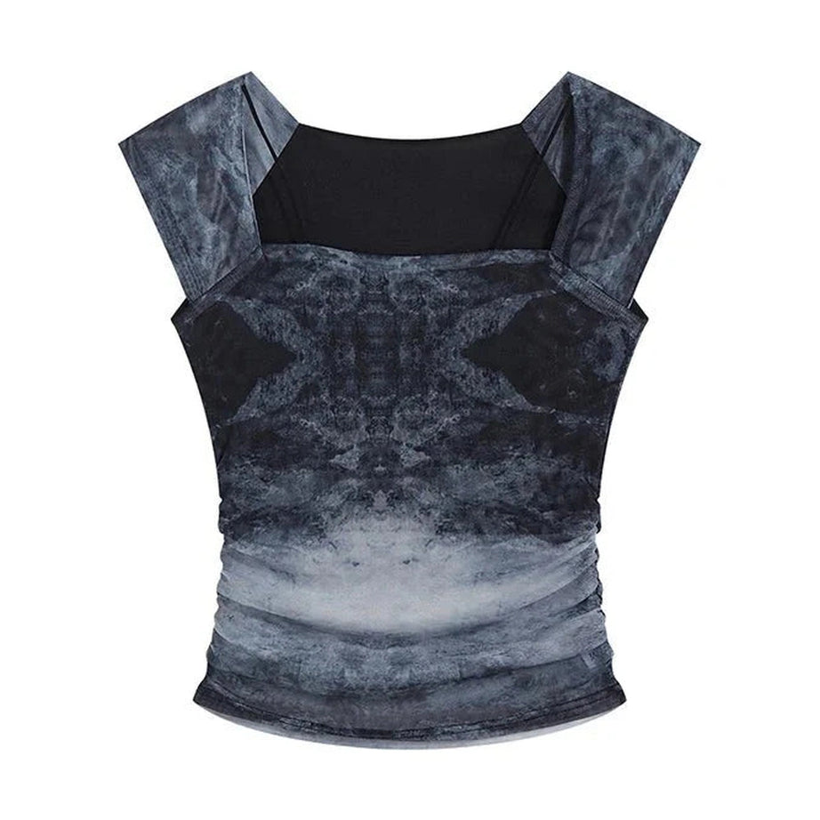 Y2k Tie Dye Gothic Crop Top