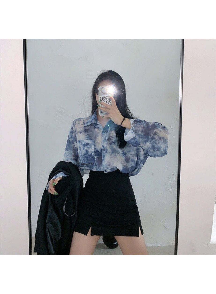 Y2k Tie-Dye Korean Shirt