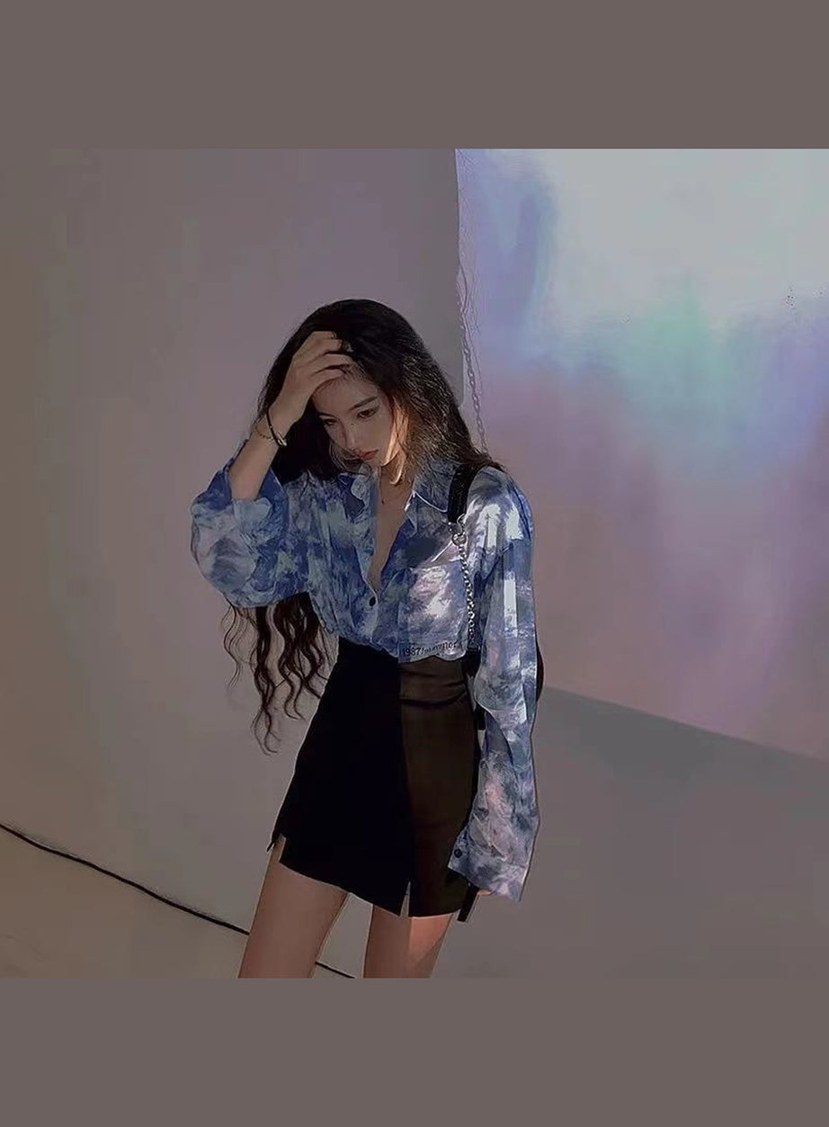 Y2k Tie-Dye Korean Shirt