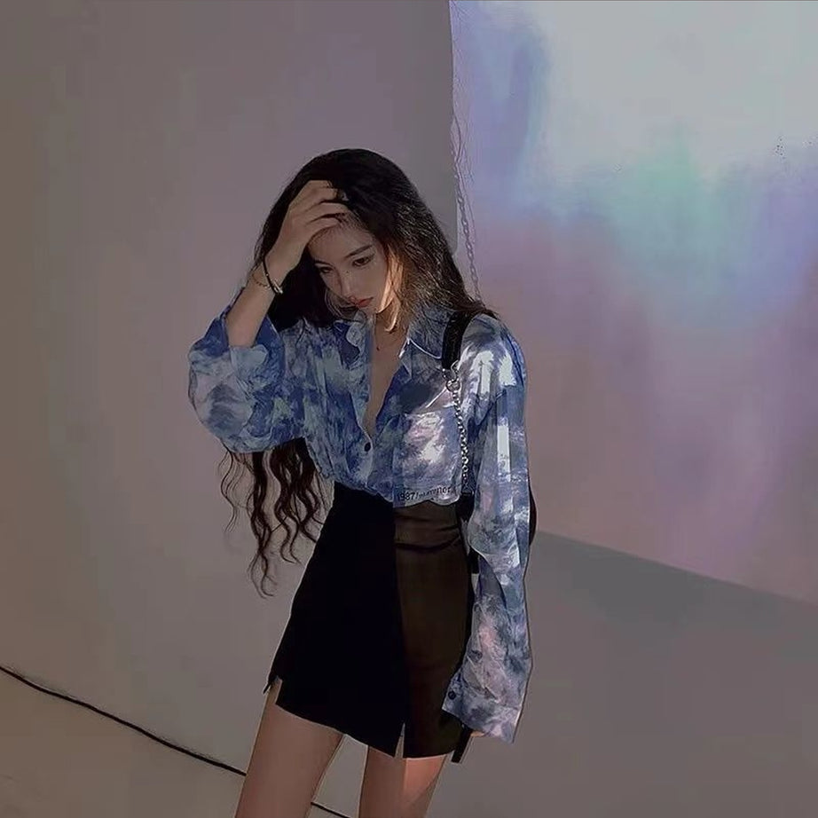 Y2k Tie-Dye Korean Shirt